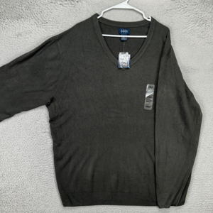 Harbor Bay‎ V-Neck Sweater Adult 2XLT Big Tall Dark Grey Knit Pullover Mens NEW